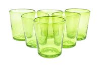 Trinkglas UNICOLOR lemon green lowball conical 250ml handmade fairtrade