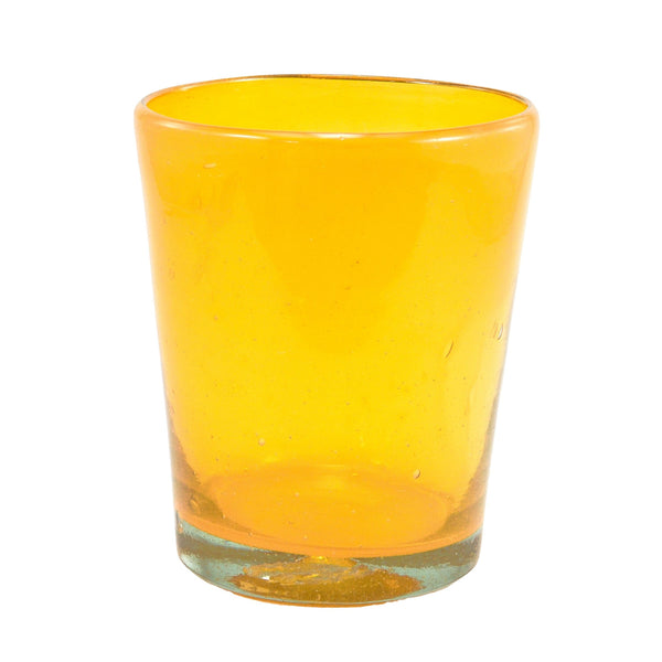Trinkglas UNICOLOR orange lowball conical 250ml handmade fairtrade