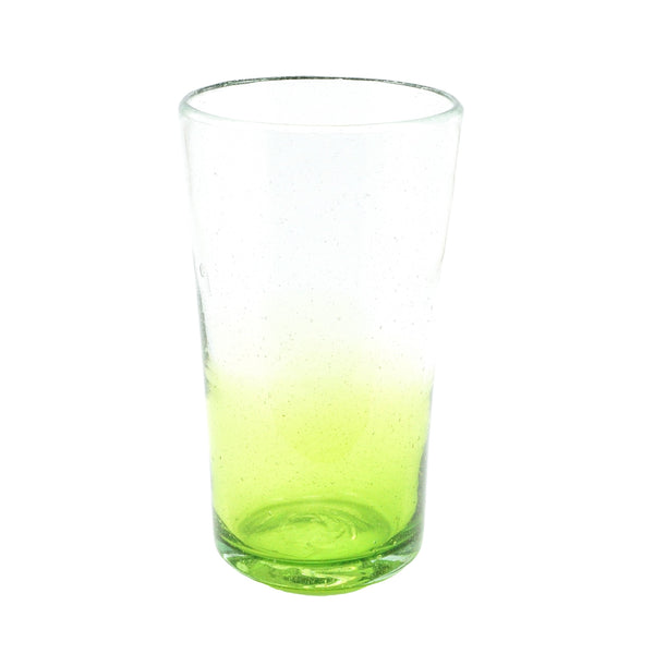 Trinkglas COLOR DOWN green highball conical 400ml handmade fairtrade