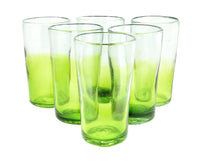 Trinkglas COLOR DOWN green highball conical 400ml handmade fairtrade