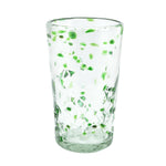 Trinkglas DOTS green highball conical 400ml handmade fairtrade