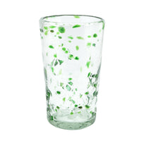 Trinkglas DOTS green highball conical 400ml handmade fairtrade