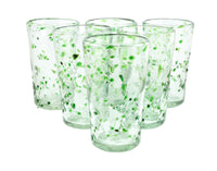 Trinkglas DOTS green highball conical 400ml handmade fairtrade