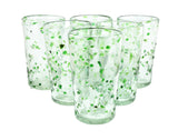 Trinkglas DOTS green highball conical 400ml handmade fairtrade