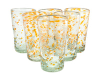 Trinkglas DOTS orange highball conical 400ml handmade fairtrade