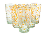 Trinkglas DOTS orange highball conical 400ml handmade fairtrade