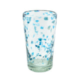 Trinkglas DOTS turquoise highball conical 400ml handmade fairtrade