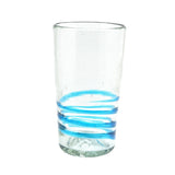 Trinkglas SERPENTINAS turquoise highball conical 400ml handmade fairtrade