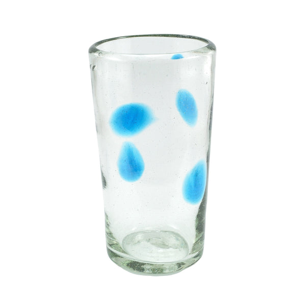 Trinkglas SPLASH turquoise highball conical 400ml handmade fairtrade