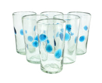 Trinkglas SPLASH turquoise highball conical 400ml handmade fairtrade