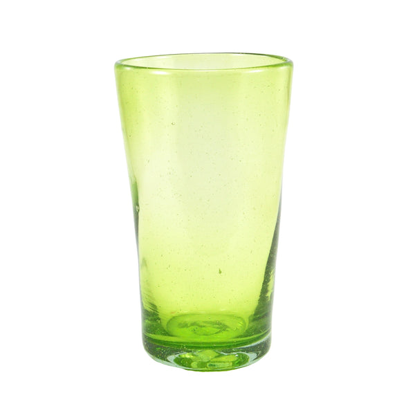 Trinkglas UNICOLOR lemon green highball conical 400ml handmade fairtrade