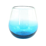 Trinkglas COLOR DOWN turquoise lowball oval 400ml handmade fairtrade