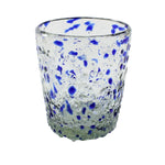 Trinkglas CONFETTI clear cobalt lowball conical 250ml