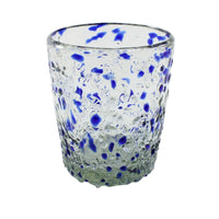 Trinkglas CONFETTI clear cobalt lowball conical 250ml