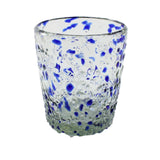 Trinkglas CONFETTI clear cobalt lowball conical 250ml
