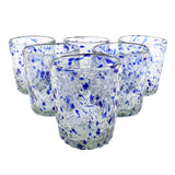 Trinkglas CONFETTI clear cobalt lowball conical 250ml