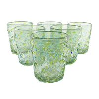 B-WARE !!!   Trinkglas CONFETTI green turquoise lowball conical 250ml