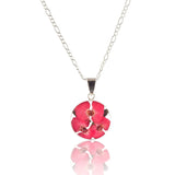Kette mit rundem Anhänger, Christusdorn, Silberschmuck (.925er), 45cm, mit echter Blüte/Blume, Harz